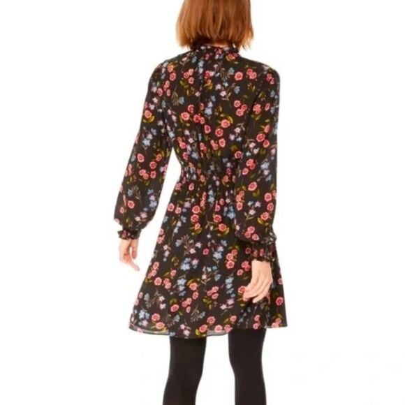 Kate Spade Meadow Floral Shift Dress Black Pink XXS NWOT - Picture 2 of 12